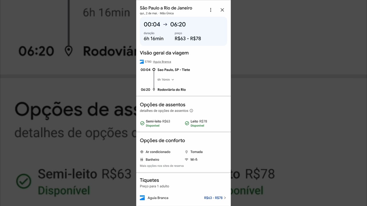 Google - Busca exibe informações mais detalhadas sobre viagens de ônibus