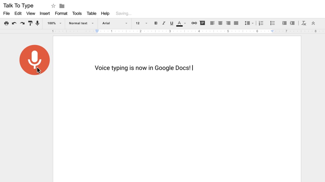 Voice typing in Docs