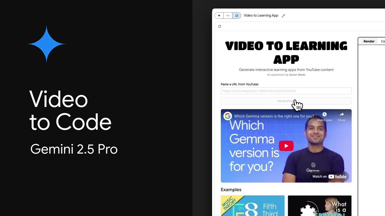 Gemini 2.5 Pro: Video to code capability