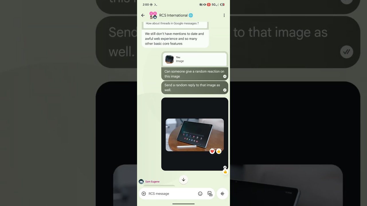 Google Messages media reply demo