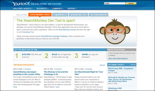 Imagem relacionada a Yahoo! estréia novo Yahoo! Developer Network