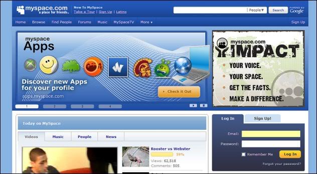 Imagem relacionada a MySpace e Facebook irão reestilizar seus serviços