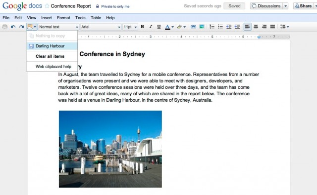 Imagem relacionada a Google Docs para Android ganha área de transferência e versão em português