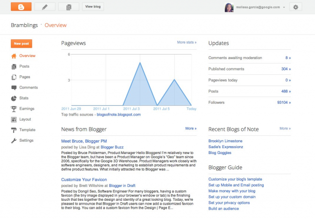 Imagem relacionada a Google libera uma prévia da nova interface do Blogger