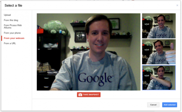 blogger-fotos-webcam Imagem relacionada a Blogger anuncia recurso de fotos usando a webcam