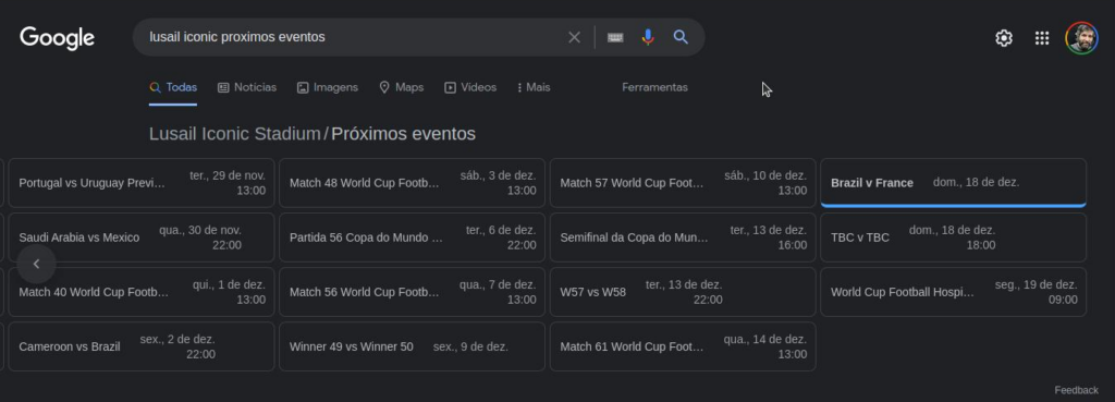 Imagem relacionada a Brasil vs. França: Google revela a final da Copa do Mundo 2022?