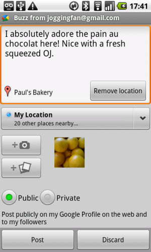 buzzwidget2 Imagem relacionada a Widget do Google Buzz para Android