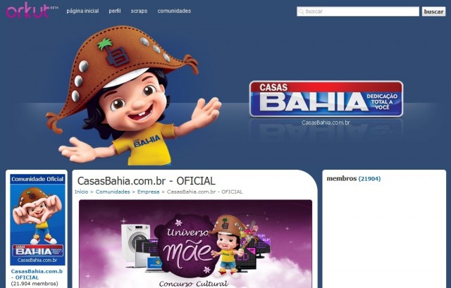 casas-bahia-orkut Imagem relacionada a Casas Bahia lança comunidade oficial no Orkut