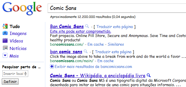Imagem relacionada a Google experimenta resultados em Helvetica e Comic Sans