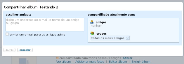 Compartilhamento de Fotos no Orkut