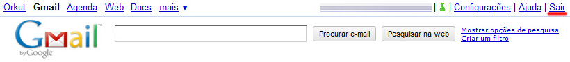 Serviços Google: Guia de Segurança | Clique sempre em "Sair" Imagem relacionada a Serviços Google: Guia de Segurança
