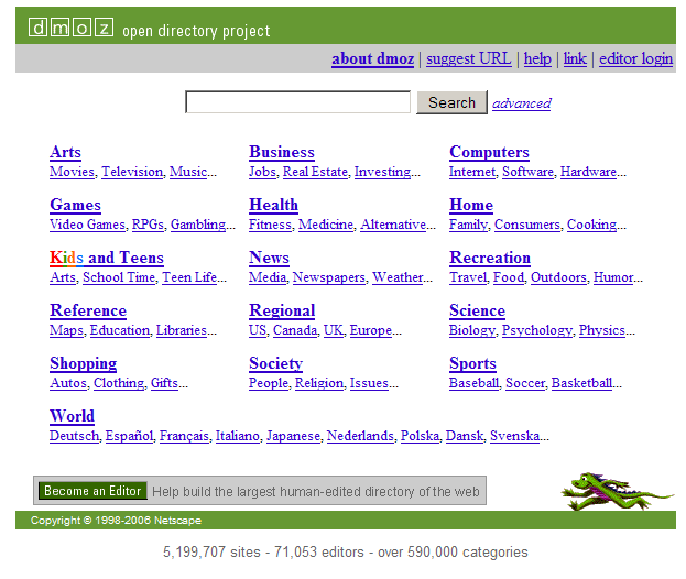 Imagem relacionada a DMOZ, o diretório aberto da internet, será encerrado após 18 anos