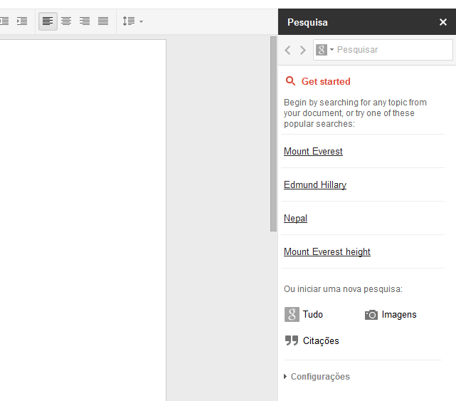 Imagem relacionada a Google Docs implementa ferramenta de pesquisa