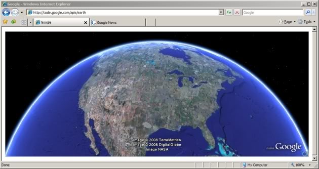 Imagem relacionada a API do Google Earth coloca o planeta em websites