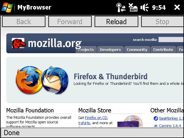 Imagem relacionada a Primeiras imagens do Firefox Mobile no Windows Mobile