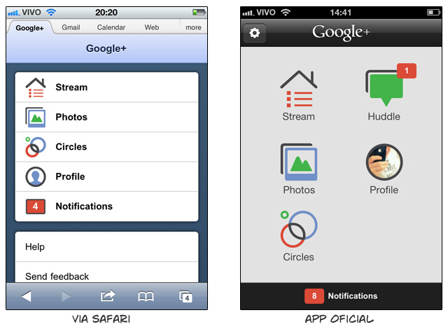 Imagem relacionada a A experiência do Google+ no iPhone