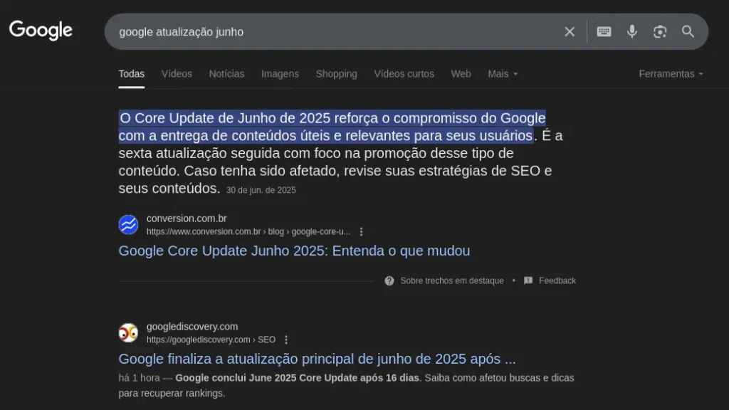 Imagem relacionada a Como o GDiscovery se saiu na última grande atualização do Google #metapost
