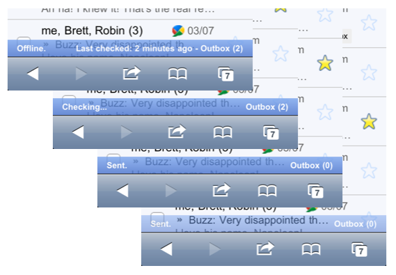 Imagem relacionada a Gmail para iPhone com nova barra de conexão
