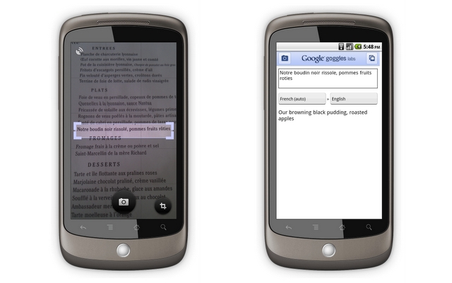 goggles_translation Imagem relacionada a Google Goggles traduz textos a partir de imagens