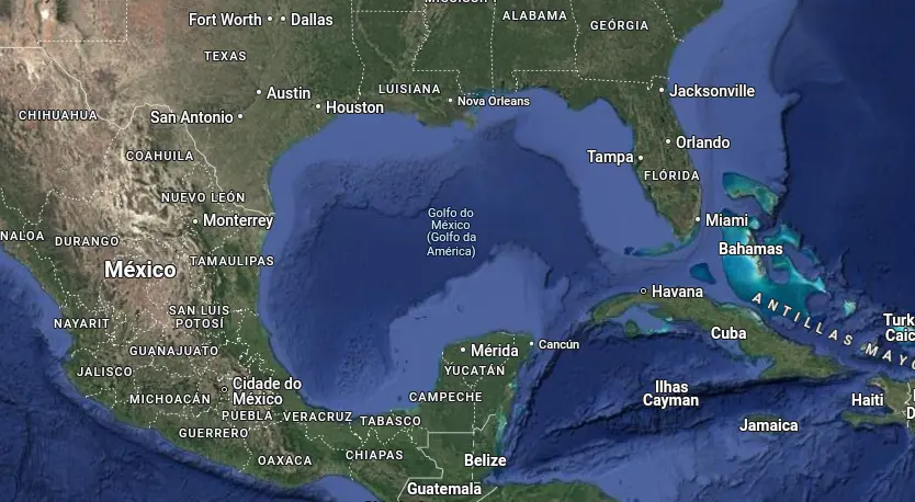 Imagem relacionada a México processa Google por mudar nome do Golfo do México para 'Golfo da América' nos EUA