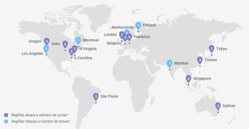 Imagem relacionada a Google Cloud agora inclui o Brasil em suas regiões