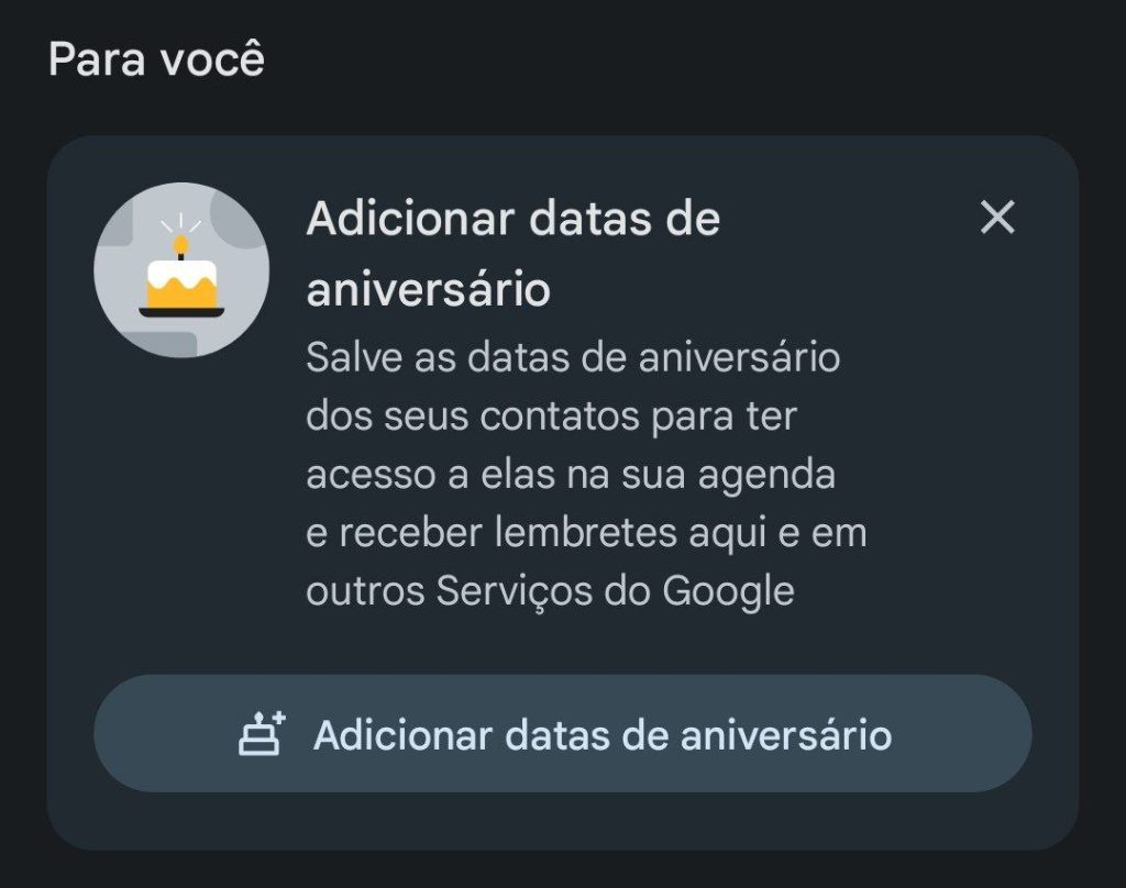 Imagem relacionada a Google Contacts agora oferece notificações de aniversário