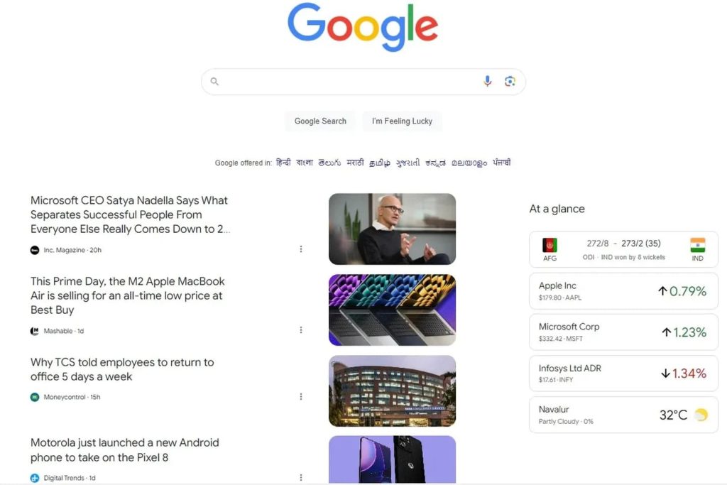 Imagem relacionada a Google testando Discover em sua página inicial no desktop