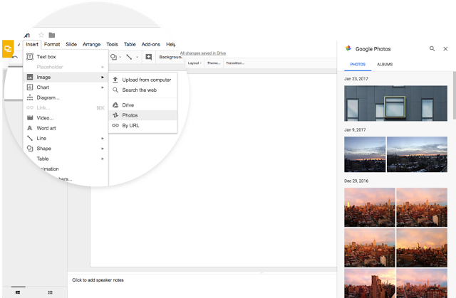 Imagem relacionada a Google Docs, Planilhas e Apresentações ganham integração com o Google Photos
