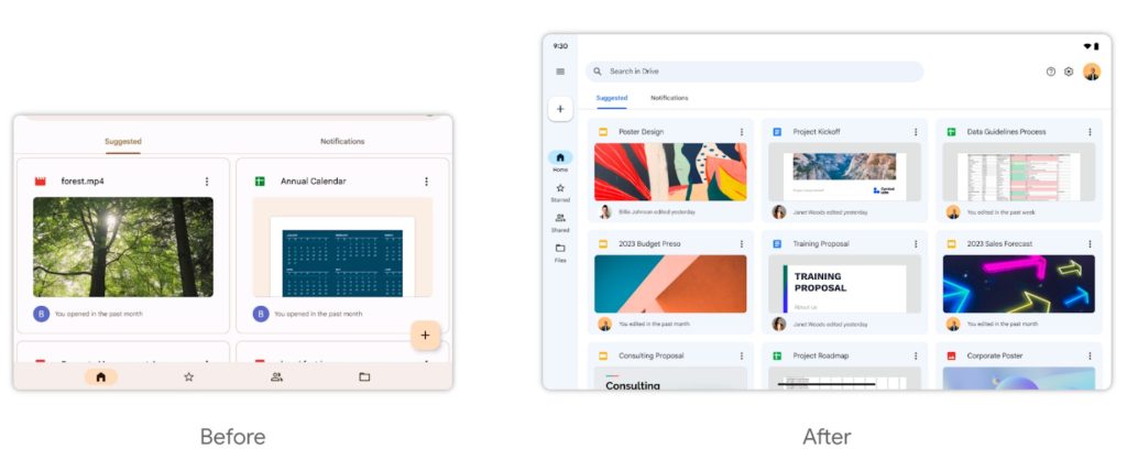Imagem relacionada a Google Drive recebe atualização para tablets com navegação lateral e outras melhorias
