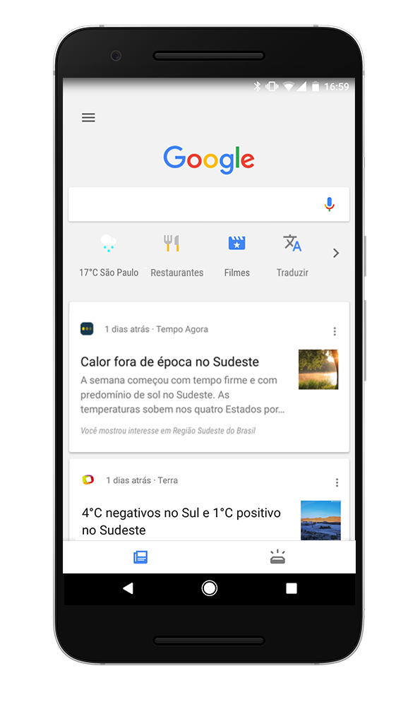 Imagem relacionada a Google Feed para Android ganha novos atalhos no Brasil
