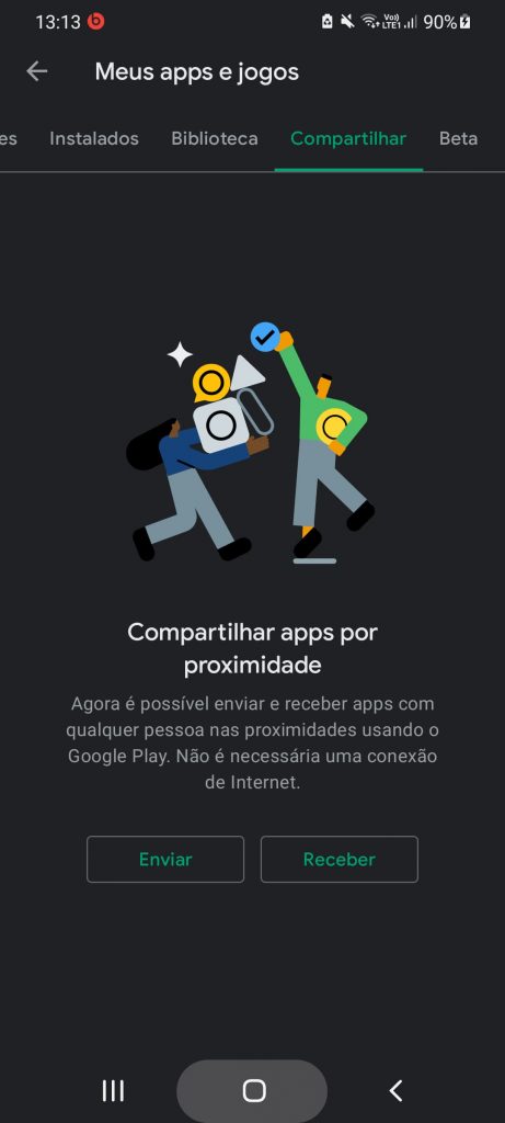 Imagem relacionada a Google Play agora compartilha aplicativos com dispositivos próximos