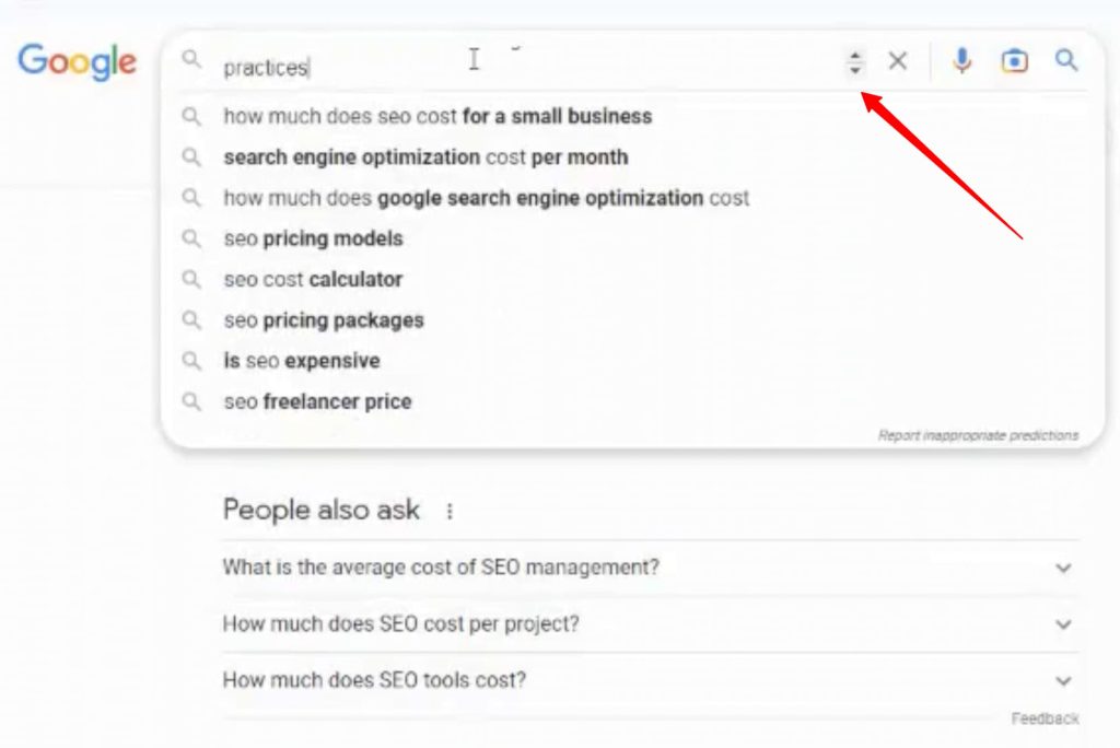 Imagem relacionada a Google Search testa botões de seta para alternar sugestões de pesquisa