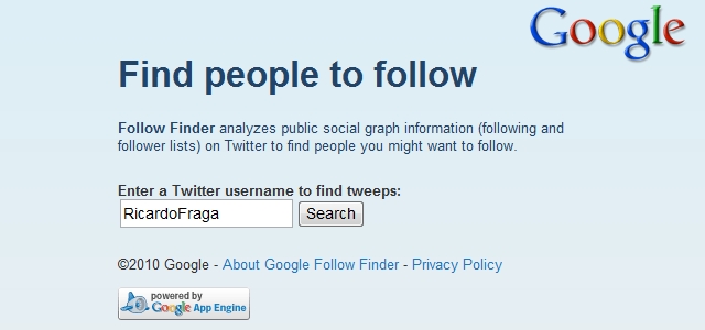 Imagem relacionada a Google Follow Finder sugere amigos no Twitter