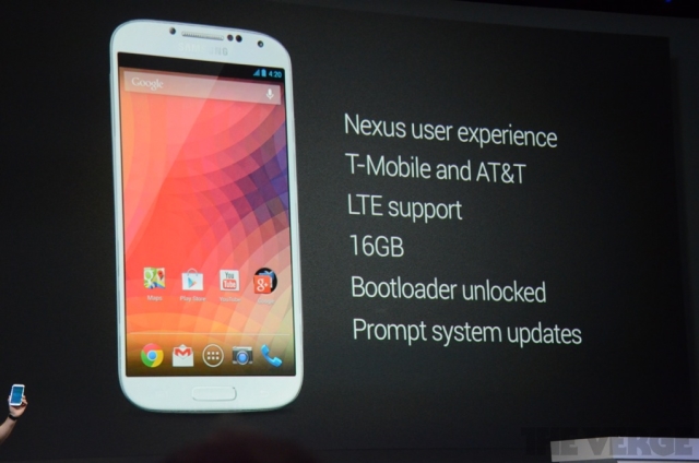 Google anuncia Galaxy S4 com Android puro (Foto: The Verge)