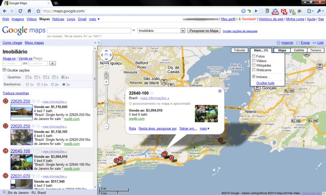 Google Maps Imagem relacionada a Google Maps ganha exibição de anúncios de imóveis