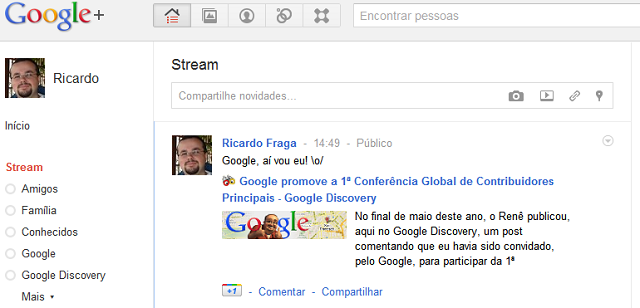 Imagem relacionada a Compartilhe conteúdo no Google+ através do botão +1