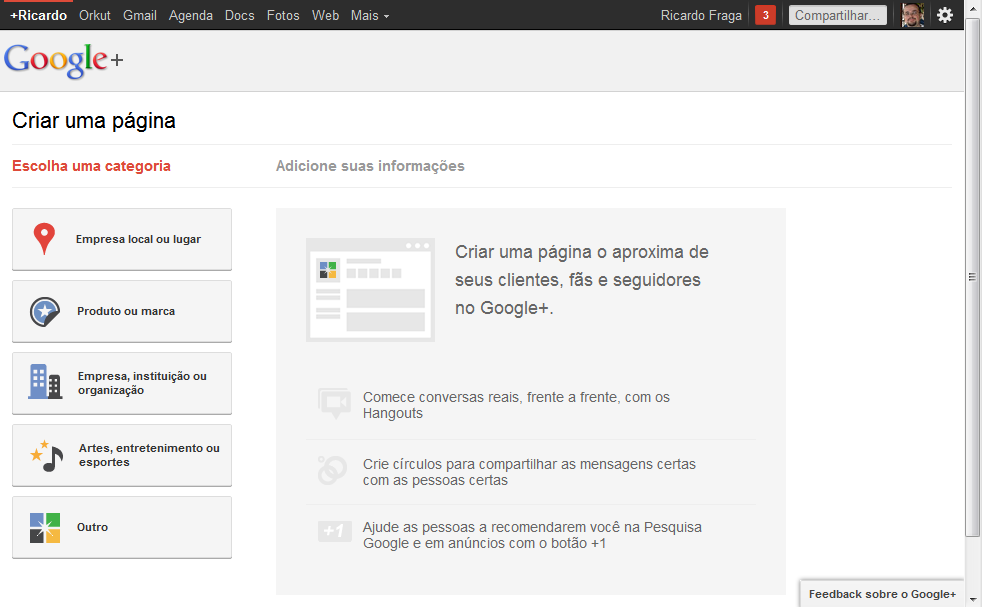 Imagem relacionada a Google implementa páginas no Google+