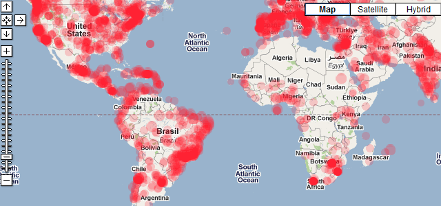 Imagem relacionada a Google exibe mapa de spams em tempo real