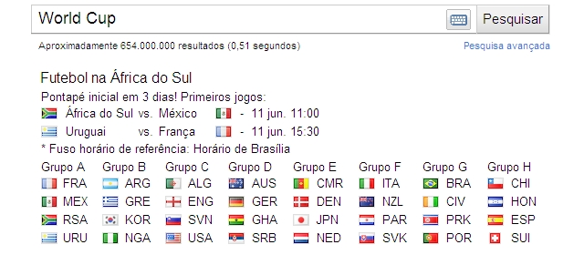 Imagem relacionada a Google Search entra no clima da Copa do Mundo