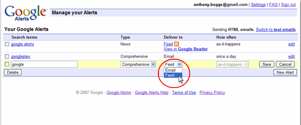 googlealertsfeed Imagem relacionada a Google Alerts ganha suporte a Feeds