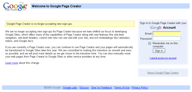 Imagem relacionada a Google Sites irá substituir Google Page Creator