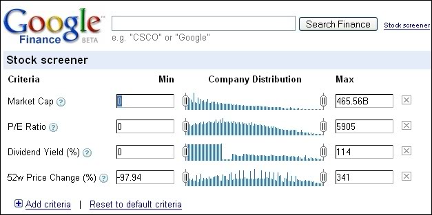 Imagem relacionada a Google Finance Stock Screener