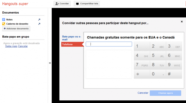 Imagem relacionada a Chamadas telefônicas nos Hangouts do Google+