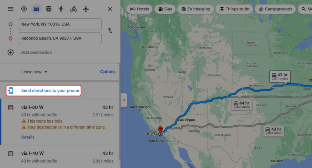 Imagem relacionada a Como enviar rotas do Google Maps para o seu telefone