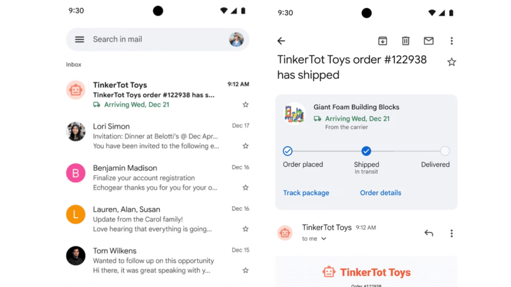Imagem relacionada a Gmail ganha novo rastreador de encomendas