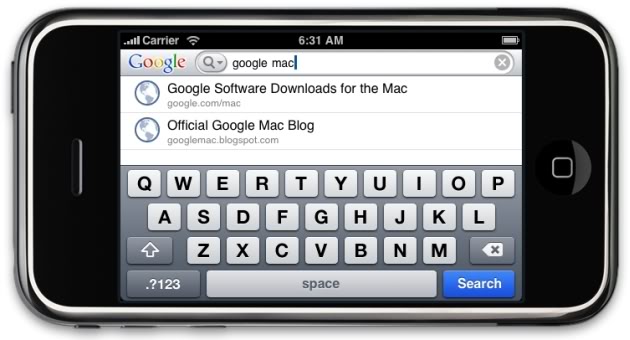 Imagem relacionada a Aplicação do Google Mobile para iPhone
