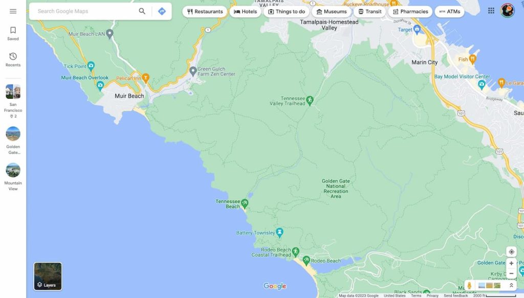 Imagem relacionada a Google Maps testa barra lateral para acesso fácil a lugares visualizados recentemente