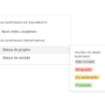 Imagem relacionada a Google Docs ganha recurso de menu suspenso com status de projeto