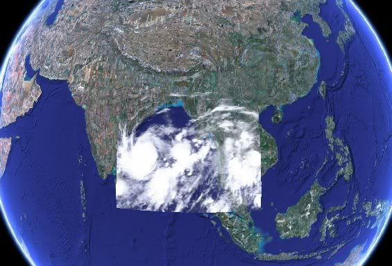 Imagem relacionada a Monitore a passagem do Ciclone Nargis pelo Google Earth