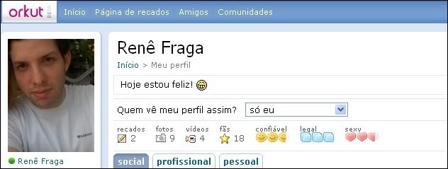 Imagem relacionada a Hoje estou feliz! Defina seu status no Orkut também...